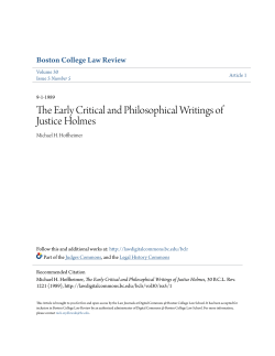 The Early Critical and Philosophical Writings of Justice Holmes