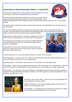 Newsletter SB Netball 2016