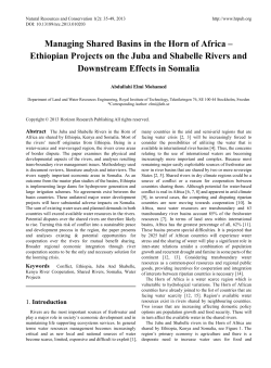 Managing Shared Basins in the Horn of Africa