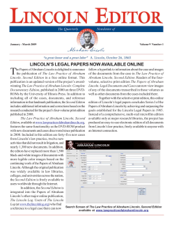 Number 1 - The Papers of Abraham Lincoln