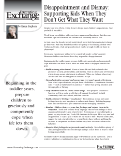 Disappointment and Dismay: Supporting Kids When They Don`t Get