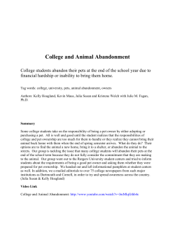 College and Animal Abandonment - RUcore