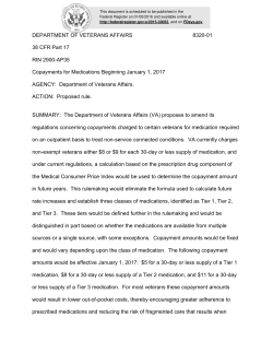 Copayments for Medications Beginning January 1, 2017