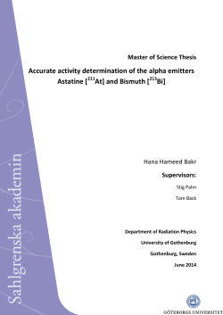 Accurate activity determination of the alpha emitters Astatine [ At