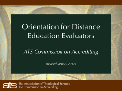 Orientation for Distance Education Evaluators