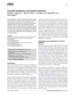 Function prediction and protein networks