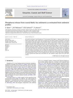 Phosphorus release from coastal Baltic Sea sediments as estimated