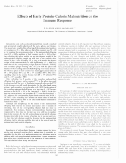 Effects of Early Protein-Calorie Malnutrition on the Immune Response