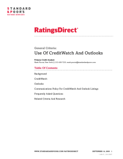 Use Of CreditWatch And Outlooks