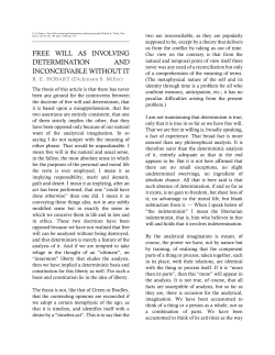 free will as involving determination and inconceivable