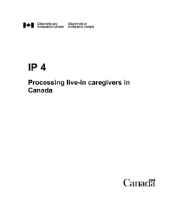 IP 4 &ndash; Processing Live-in Caregivers in Canada