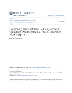Community-Based Efforts at Reducing America`s Childhood Obesity