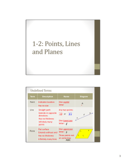 1‐2: Points, Lines and Planes
