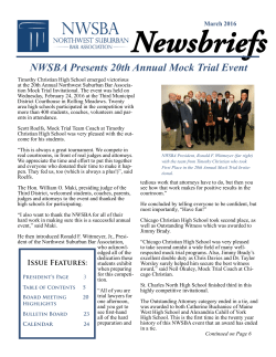 NWSBA Presents 20th Annual Mock Trial Event