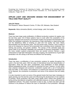apples light and orchard design for enhancement of yield and fruit