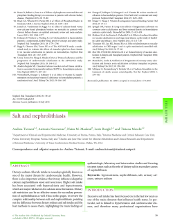 Salt and nephrolithiasis - Oxford Academic