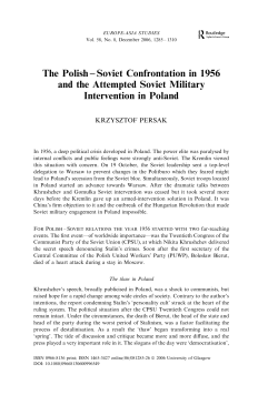 The Polish &ndash; Soviet Confrontation in 1956 and the Attempted