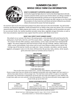 Summer CSA Registration Form