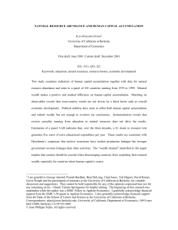 NATURAL RESOURCE ABUNDANCE AND HUMAN CAPITAL