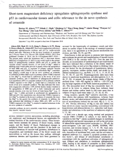 Short-term magnesium deficiency upregulates