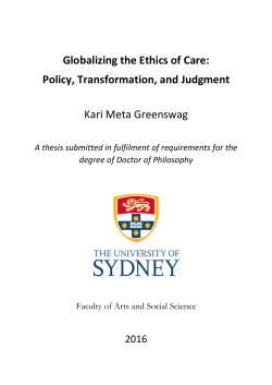 Globalizing the Ethics of Care: Policy, Transformation, and