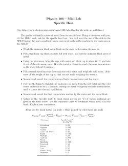 Specific Heat - Rutgers Physics
