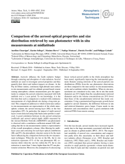 Comparison of the aerosol optical properties and size distribution