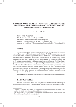 CROATIAN WOOD INDUSTRY &ndash; CLUSTERS, COMPETITIVENESS