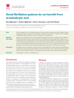 Atrial fibrillation patients do not benefit from acetylsalicylic acid