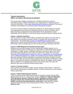Teacher Instructions GMO`s Go Global: Should they