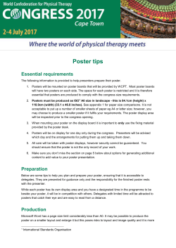 Poster tips - World Confederation for Physical Therapy