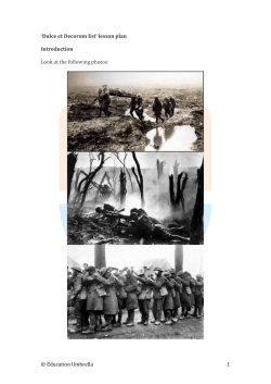 Dulce Et Decorum Est lesson plan