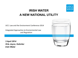 IRISH WATER A NEW NATIONAL UTILITY