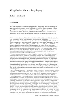 Oleg Grabar: the scholarly legacy
