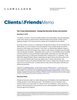 The Trump Administration: Change By Executive