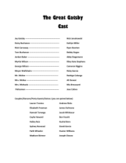 The Great Gatsby Cast - Tompkins Theatre Co.