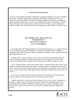 ONLINE INVESTIGATIONS As the use of the Internet and mobile