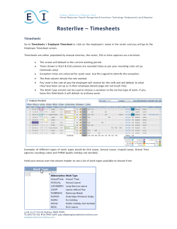 Rosterlive &ndash; Timesheets - Employment Innovations