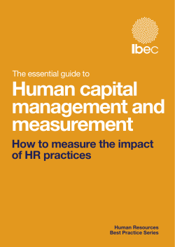 Human capital management and measurement