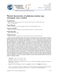 Physical characteristics of subduction interface type seismogenic