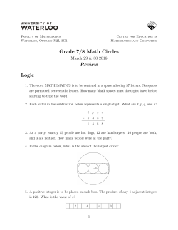 Grade 7/8 Math Circles Review Logic