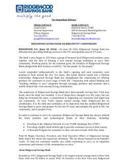 June 20, 2016 - Ridgewood Savings Bank