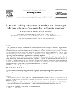 Exponential stability in p-th mean of solutions, and of convergent