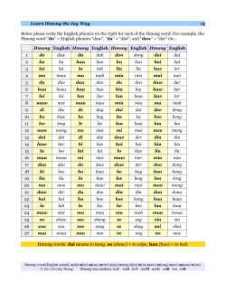 Hmong words: dai means to hang, so (shaw) = to wipe , hau (hao