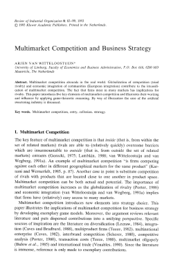 Multimarket competition and business strategy