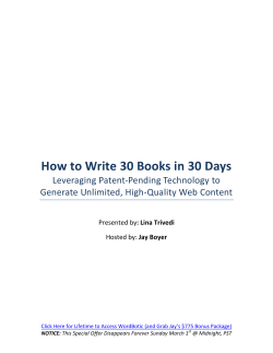 How to Write 30 Books in 30 Days