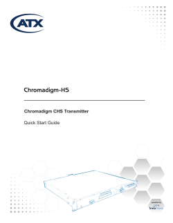 Chromadigm CHS Transmitter Quick Start Guide