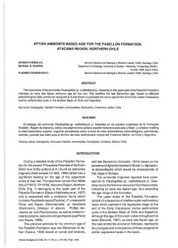 aptian ammonite-based age for the pabellon formation, atacama