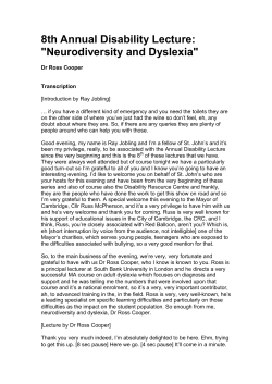 Neurodiversity and Dyslexia
