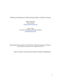 Deliberation and Disagreement